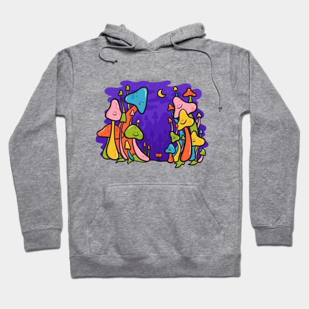 Overgrown Mushrooms Hoodie by Doodle by Meg